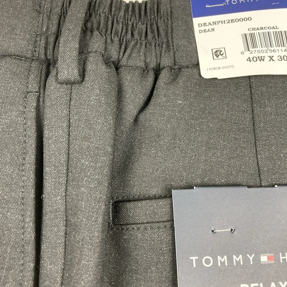 Tommy Hilfiger Mens Modern‎ fit Dress Pants 40 / 30 Dark Grey Solid